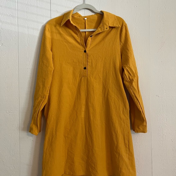 Mustard yellow day dress - Picture 3 of 4